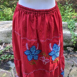 ⭐Red Embroidered Skirt